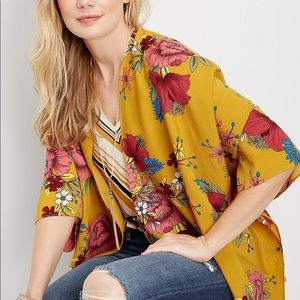 Maurices Large floral print Kimono
